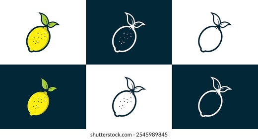 Lemon logo with beautiful colors, vector illustration