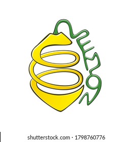 Lemon logo with a branch from the title on a white background.