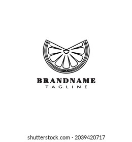 icono de la caricatura del logotipo del limón plantilla de diseño de la ilustración del vector aislado negro