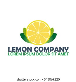 Lemon logo company. Citrus. Vector logo illustration