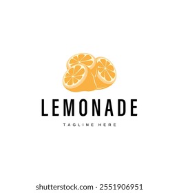 design de logotipo de limão fruta fresca de limão com modelo de ilustração de planta de limonada