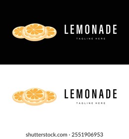 design de logotipo de limão fruta fresca de limão com modelo de ilustração de planta de limonada