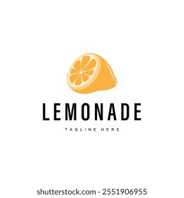 design de logotipo de limão fruta fresca de limão com modelo de ilustração de planta de limonada