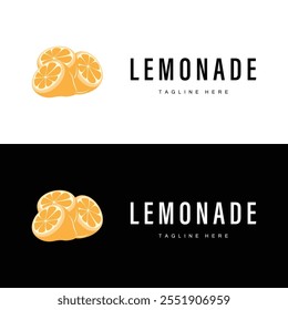 design de logotipo de limão fruta fresca de limão com modelo de ilustração de planta de limonada