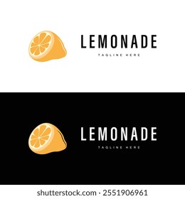 design de logotipo de limão fruta fresca de limão com modelo de ilustração de planta de limonada