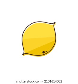 Diseño del logo de limón. Icono de limón. Limón sobre fondo blanco.