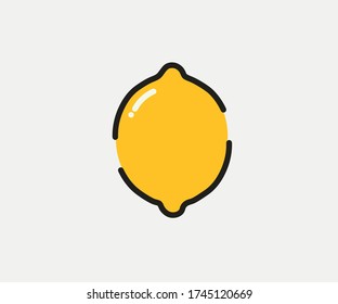Lemon logo. Fresh lemon fruits on summer season. Summer fruit.