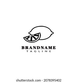 lemon logo icon design template black modern isolated vector illustration