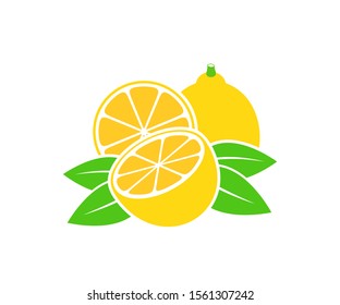 Lemon logo. Isolated lemon on white background