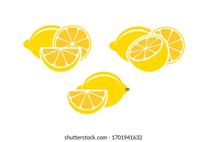 Logo de limón. Limón aislado sobre fondo blanco
