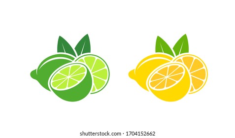 Lemon logo. Isolated lemon on white background