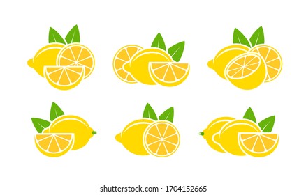 Lemon logo. Isolated lemon on white background