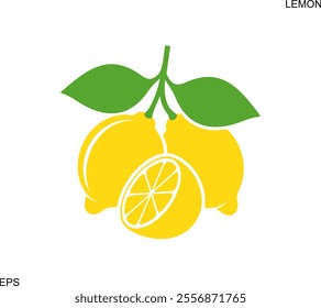 Lemon logo. Isolated lemon on white background