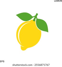 Lemon logo. Isolated lemon on white background