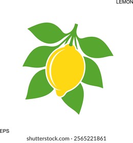 Lemon logo. Isolated lemon on white background
