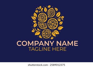 Lemon logo template. Citrus logo design. Vector illustration.