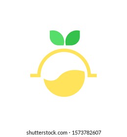 Lemon logo template vector fresh lemonade icon design