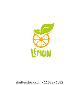 Lemon logo vector. Fresh fruit logo vector. Lemon logo template