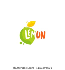 Lemon logo vector. Fresh fruit logo vector. Lemon logo template