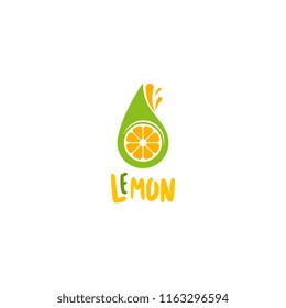 Lemon logo vector. Fresh fruit logo vector. Lemon logo template