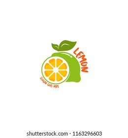 Lemon logo vector. Fresh fruit logo vector. Lemon logo template