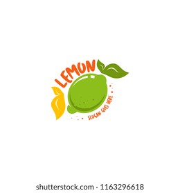Lemon logo vector. Fresh fruit logo vector. Lemon logo template