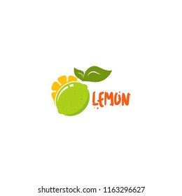 Lemon logo vector. Fresh fruit logo vector. Lemon logo template