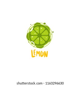 Lemon logo vector. Fresh fruit logo vector. Lemon logo template