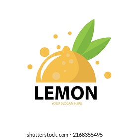 logo de citron image vectorielle Fruits frais et logo de feuille image vectorielle Modèle de logo Citron