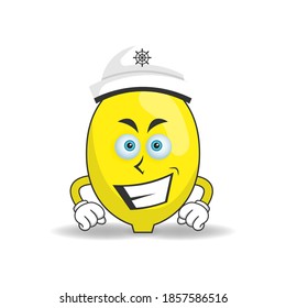 The Lemon mascot character becomes a captain. vector illustration
