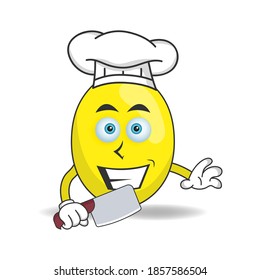 The Lemon mascot character becomes a chef. vector illustration