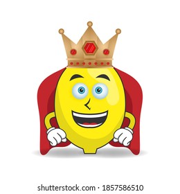 The Lemon mascot character becomes a king. vector illustration