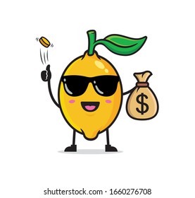 Vector de diseño de caracteres de mascota de limón