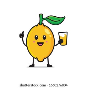 Lemon mascot character design vector