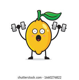 Lemon mascot character design vector