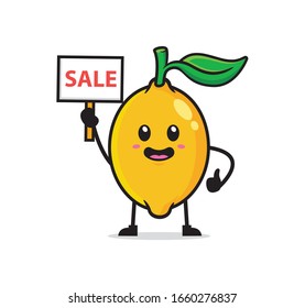 Lemon mascot character design vector