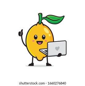 Vector de diseño de caracteres de mascota de limón