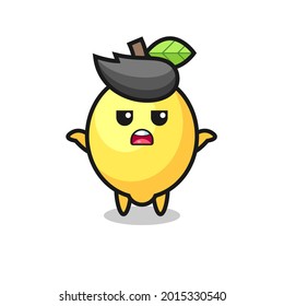personaje de la mascota de limón que dice que no sé, diseño de estilo lindo para camiseta, pegatina, elemento logo