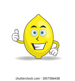 Lemon mascot character with smile expression. vector illustration