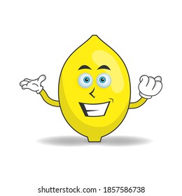 Lemon mascot character with smile expression. vector illustration
