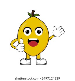 lemon mascot illustration vector. Illustration mascot isolated on white backgrounds