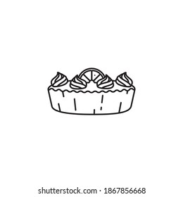 Lemon Meringue Pie line icon vector illustration. Delicious pastry outline symbol.