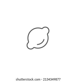 lemon minimalist icon isolated white background