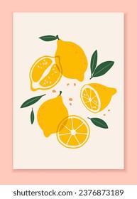Lemon modern art. Vector design for posters, flyers, prints, covers and other uses.
