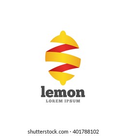 Lemon Modern Logo Design, vector illustration