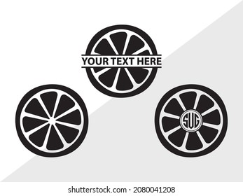 Lemon Monogram, Lemon Slice, Printable Vector Illustration