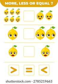Lemon more less math worksheet
