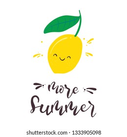 lemon more summer. hand drawn tags and elements set for summer holiday.
