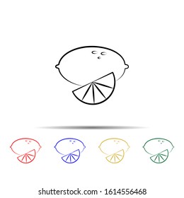 Lemon multi color style icon. Simple thin line, outline vector of tea icons for ui and ux, website or mobile application