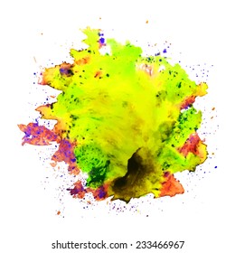 Lemon Multi-colored watercolor blot. Vector illustration.